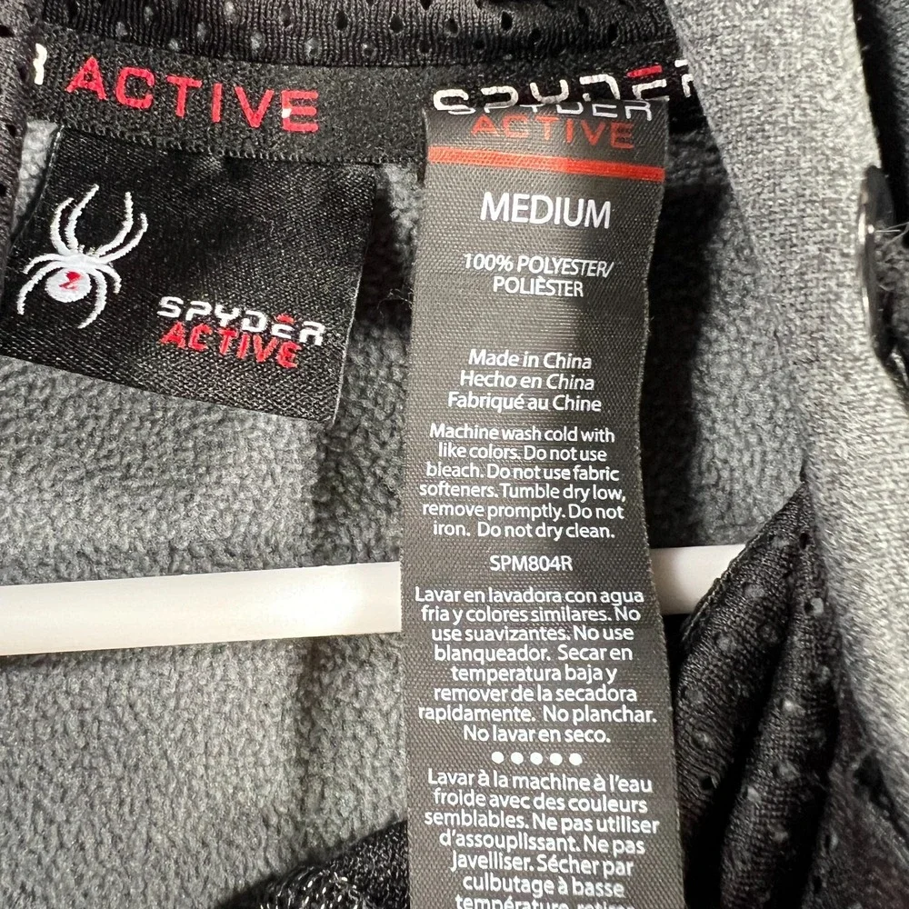 Spyder‎ Hoodie Sweatshirt Mens Medium Gray Long Sleeve 1/4 Zip Pullover Active